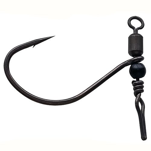 Product Cover Gamakatsu 352210 G Finesse Swivel Drop Shot Fishing Hook with Nano Smooth Coat (1 Pack), Size 1, Black