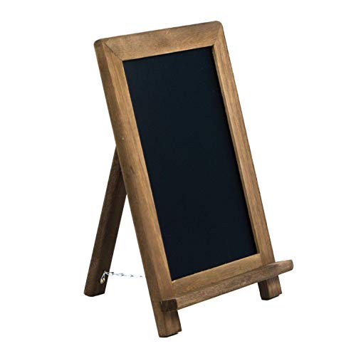 Product Cover Small Rustic Table Top Chalkboard Easel Sign with Stand by VersaChalk - Farmhouse Wood Frame and Magnetic Chalk Board Compatible with Liquid Chalk Markers - 13 x 9 Inches