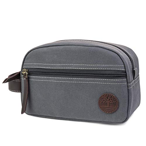 Product Cover Timberland Men's Toiletry Bag Canvas Travel Kit Organizer, Charcoal, One Size