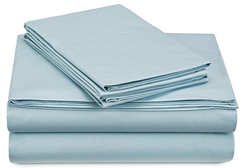Product Cover Pinzon 300 Thread Count Percale Cotton Sheet Set - Twin XL, Spa Blue