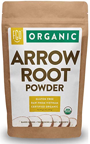 Product Cover Organic Arrowroot Powder (Flour) | 16oz Resealable Kraft Bag (1lb) | 100% Raw From Vietnam | by Feel Good Organics