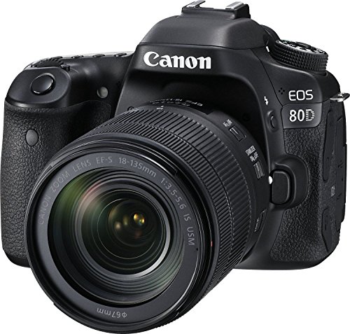 Product Cover Canon Digital SLR Camera Body [EOS 80D] and EF-S 18-135mm f/3.5-5.6 Image Stabilization USM Lens with 24.2 Megapixel (APS-C) CMOS Sensor and Dual Pixel CMOS AF - Black