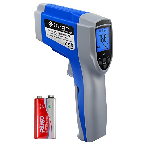 Product Cover Etekcity 1022D Dual Laser Digital Infrared Thermometer Temperature Gun Non-contact -58℉~1022℉ (-50℃ ~ 550℃) with Adjustable Emissivity & Max Measure for Meat Refrigerator Pool Oven