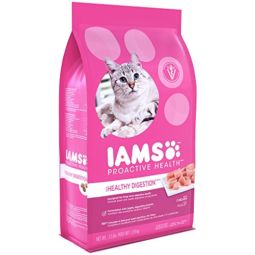 Product Cover Iams Proactive Health Adult Healthy Digestion Dry Cat Food With Chicken And Turkey, 3.5 Lb. Bag