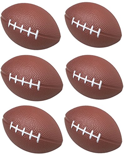Product Cover GIFTEXPRESS 1 Dozen Foam Mini Football Stress Balls, Mini Sport Balls, Superbowl Decoration Party Favor, Football Themed Party Supplies and Giveaways (Football)