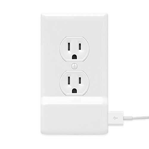 Product Cover 1 Pack - SnapPower USB Charger - USB Charger built into an Electrical Cover Plate - Charges all USB Devices - 1 Port Charger Installs in Seconds - FOR OUTLETS - (Duplex, White)