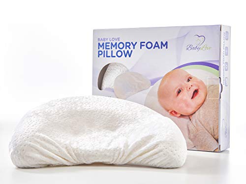 Product Cover Baby Head Shaping Pillow | Memory Foam Baby Pillow With Natural Bamboo Pillowcase To Prevent Flat Head Syndrome (Plagiocephaly) and Torticollis Correction in Newborn Infants