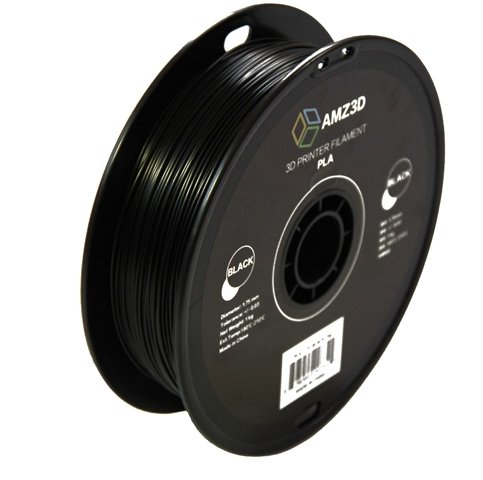 Product Cover AMZ3D 1.75mm PLA 3D Printer Filament, Black, 1 Kg spool (2.2 lbs)