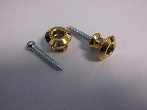 Product Cover NEW - Buttons and Screws (2) For Dunlop Dual Design Strap Locks - GOLD