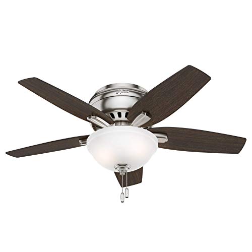 Product Cover Hunter Indoor Low Profile Ceiling Fan with light and pull chain control - Bowl 42 inch, Brushed Nickel, 51082