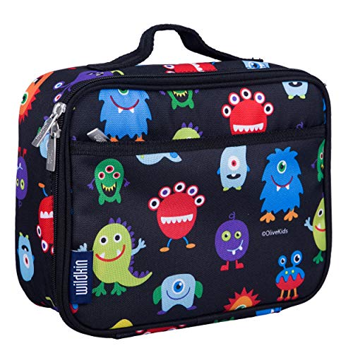 Product Cover Wildkin 33600 Monsters Lunch Box, Insulated, Moisture Resistant, and Easy to Clean with Helpful Extras for Quick and Simple Organization, Olive Kids Design