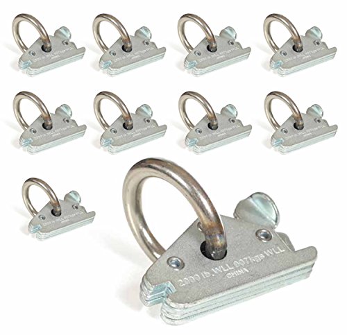 Product Cover 10-Pack Heavy Duty Steel E-Track O Ring Tie-Down Anchors w/E Track Spring Fitting Attachments, O-Rings, Tie Down Cargo Loads to ETrack TieDown System (Color May Vary)