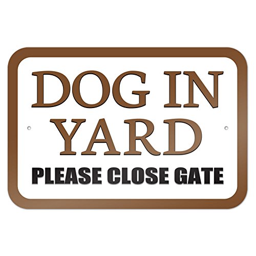 Product Cover Dog in Yard Please Close Gate Brown 9