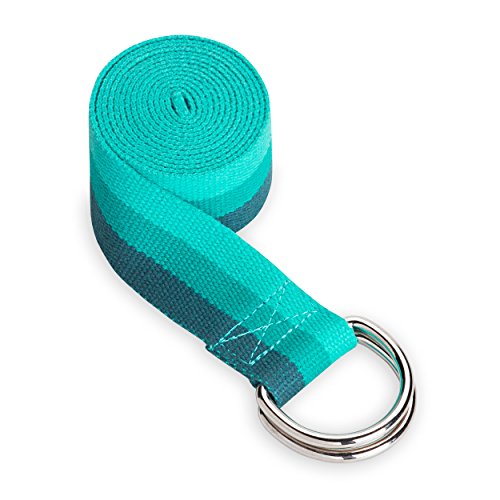 Product Cover Gaiam Yoga Strap (6ft) Stretch Band with Adjustable Metal D-Ring Buckle Loop | Exercise & Fitness Stretching for Yoga, Pilates, Physical Therapy, Dance, Gym Workouts (Lush Teal)