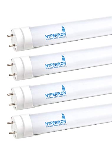 Product Cover Hyperikon 2 Foot LED Tube, T8 25 Watt (8W), T10 T12 Light Bulbs, 4000K Daylight, Dual End Fluorescent Replacement, Frosted, UL, 4 Pack