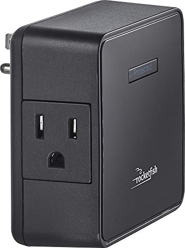 Product Cover Rocketfish 2-outlet Surge Protector 1500 Joules 47dB Black RF-HTS1215