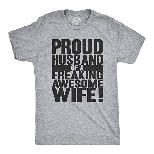 Product Cover Mens Proud Husband of a Freaking Awesome Wife Funny Valentines Day T Shirt