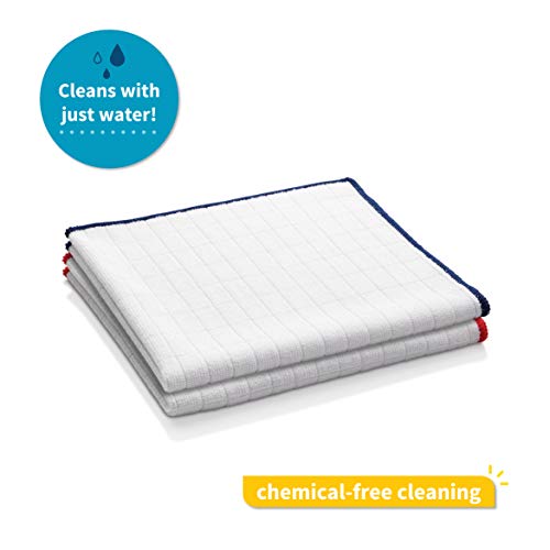 Product Cover E-Cloth Wash & Wipe Microfiber Dish Cloth, 1 Blue Trim & 1 Red Trim, 2 Count