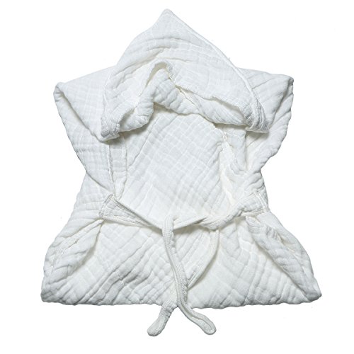 Product Cover Lucear Muslin Cotton White Baby Bath Towels with Hood and Waistband Also for Baby Blanket