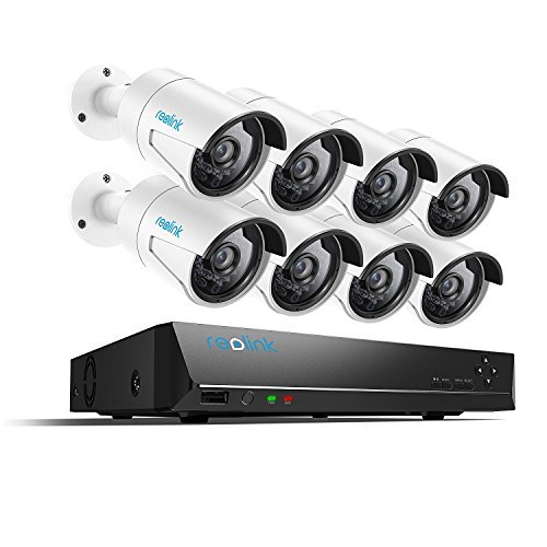 Product Cover Reolink 4MP 16CH PoE Video Surveillance System, 8 x Wired Outdoor 1440P PoE IP Cameras, 5MP/4MP Supported 16 Channel NVR Security System w/ 3TB HDD for 7/24 Recording RLK16-410B8