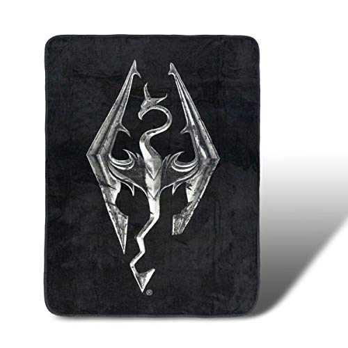 Product Cover Skyrim Collectibles | Skyrim Dragon Emblem Fleece Throw Blanket | 45 x 60 Inches