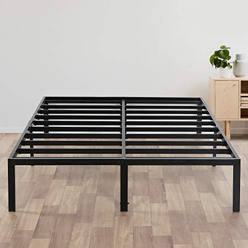 Product Cover Olee Sleep 14 Inch Heavy Duty Steel Slat/ Anti-slip Support/ Easy Assembly/ Mattress Foundation/ Bed Frame/ Maximum Storage/ Noise Free/ No Box Spring Needed, Black