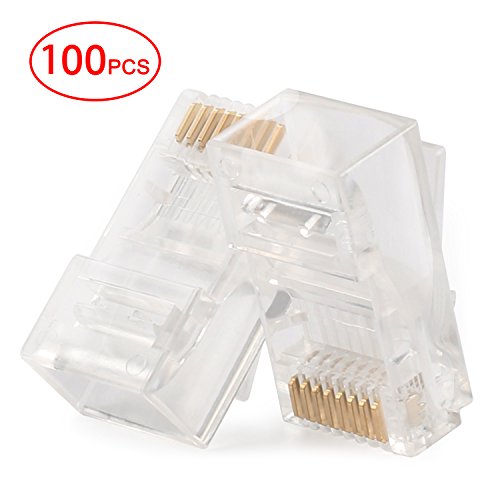 Product Cover Postta RJ45 CAT5 CAT5E CAT6 Connector 8P8C UTP Gold Plated Ethernet Crystal Head 100 Pieces