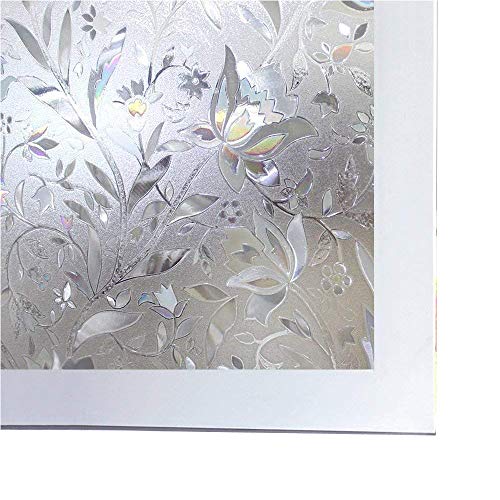Product Cover Bloss Static Cling Window Film Decorative Glass Sticker with Tulip Pattern Privacy Glass Film for Window DIY Home Decoration Window Paper