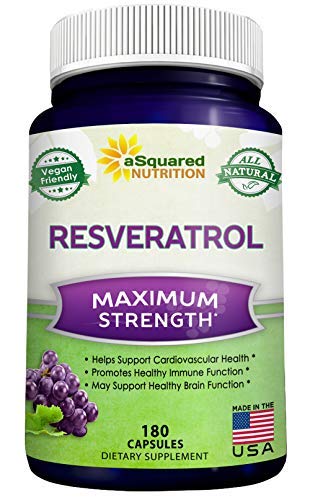 Product Cover Asquared Nutrition Resveratrol -1000 Mg Max Strength (180 Capsules)