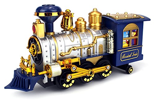 Product Cover Classical Locomotive Battery Operated Bump and Go Toy Train w/ Smoking Action, Real Train Horn, Working Headlight (Colors May Vary)