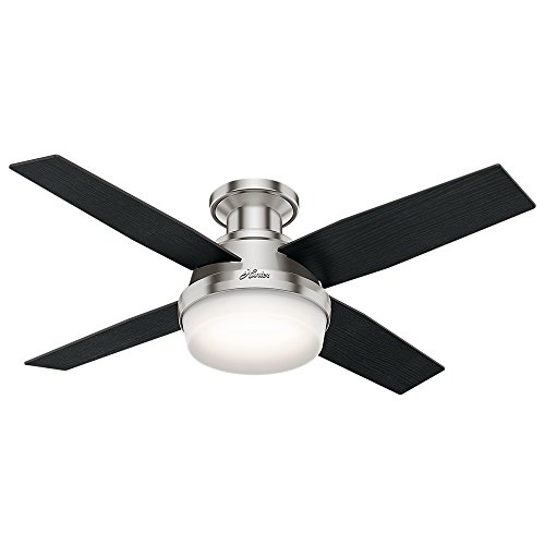 Product Cover Hunter Indoor Low Profile Ceiling Fan with light and remote control - Dempsey 44 inch, Brushed Nickel, 59243