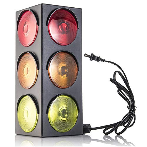 Product Cover Kicko Traffic Light Lamp - Plug-In, Blinking Triple Sided, 12.25 Inch - For Kids Bedrooms, Decorations, Parties, Celebrations, Props, & Gifts