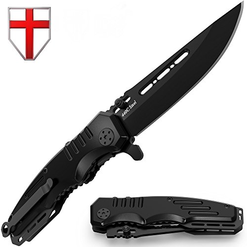 Product Cover Spring Assisted Knife - Pocket Folding Knife - Military Style - Boy Scouts Knife - Tactical Knife - Good for Camping, Hunting Survival Indoor and Outdoor Activities Mens Gift 6681