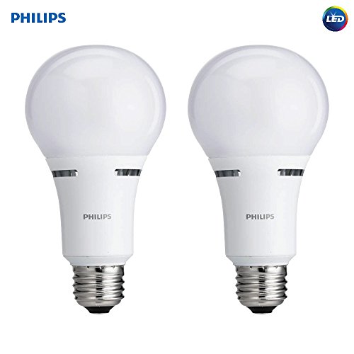 Product Cover Philips LED 3-Way A21 Frosted Light Bulb: 1600-800-450-Lumen, 2700-Kelvin, 18-8-5-Watt, E26D Medium Screw Base, Warm White, 2-Pack