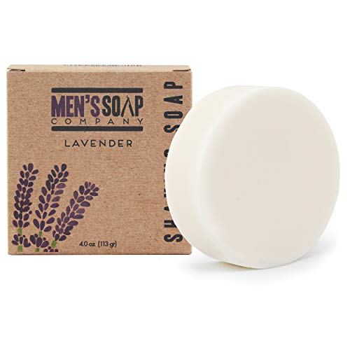 Product Cover Men's Soap Company Shaving Soap for Men and Women 4.0 oz Refill Puck Made With Natural Vegan Plant Ingredients - Shea Butter & Vitamin E Create Thick Shave Soap Lather for Skin Protection, Lavender