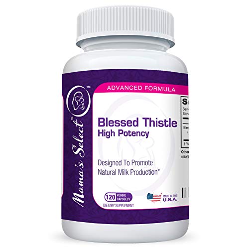 Product Cover Blessed Thistle Breastfeeding Supplement - Promote to Increased Lactation - 120 High Potency Vegan Capsules - Postnatal & Postpartum! Mama's Select