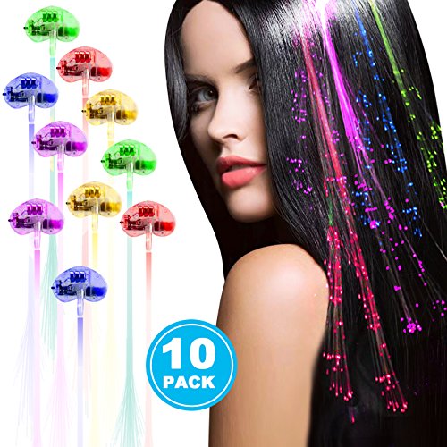 Product Cover Acooe 10 Pack flashing led light up toys Optics led hair lights, flashing led Light Up Toys, Barrettes for Party, Bar Dancing Hairpin, light up hair accessories