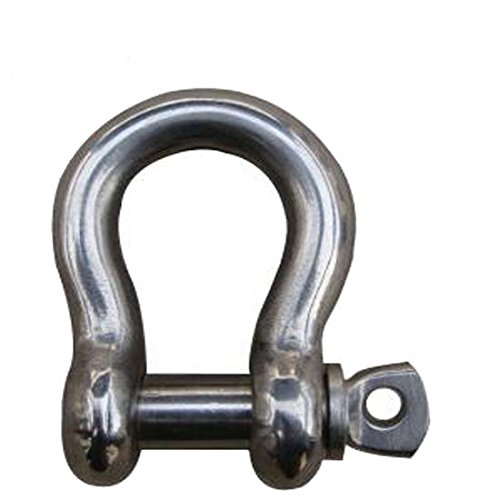 Product Cover MarineNow US Type 316 Stainless Steel Bow Shackle with Over Size Screw Pin for Anchor, Towing, Off Road Recovery