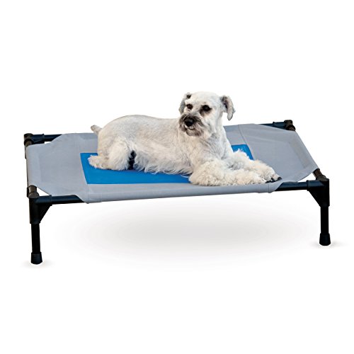 Product Cover K&H Pet Products Coolin' Pet Cot Elevated Pet Bed Medium Gray/Blue 25