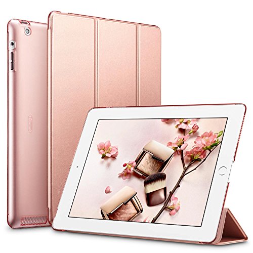 Product Cover ESR Yippee Smart Case for iPad 2 3 4, Smart Case Cover [Synthetic Leather] Translucent Frosted Back Magnetic Cover with Auto Sleep/Wake Function [Light Weight] (Rose Gold)
