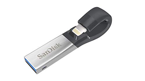 Product Cover  SanDisk iXpand Flash Drive 128GB for iPhone and iPad, Black/Silver, (SDIX30C-128G-GN6NE)