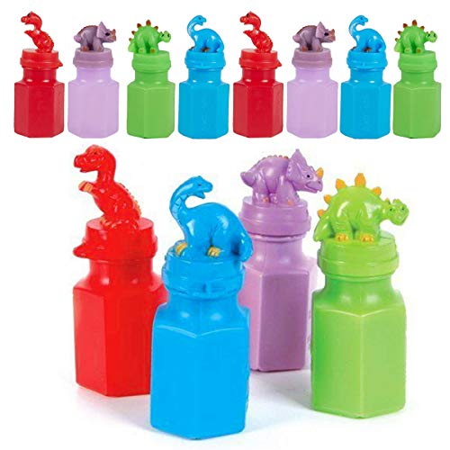 Product Cover Kicko Dinosaur Bubble Bottles - 12 Pack - for Boys, Girls, Parties, and Birthdays