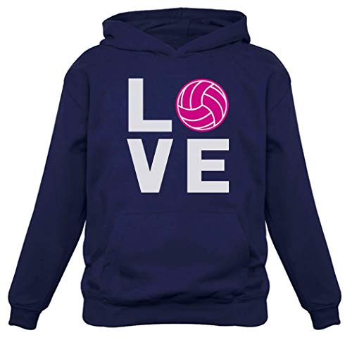 Product Cover Love Volleyball Gift for Volleyball Lovers Players Women Hoodie Medium Blue