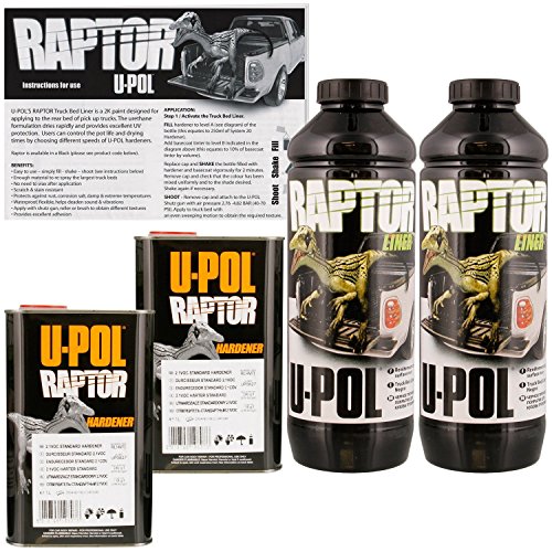 Product Cover U-POL Raptor Black Urethane Spray-On Truck Bed Liner & Texture Coating, 2 Liters