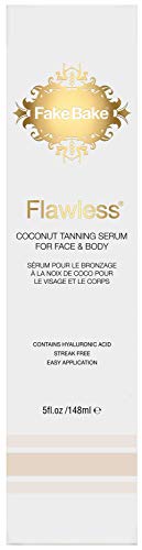 Product Cover Fake Bake Flawless Coconut Tanning Serum | Glowing Sunnless Tan For Face & Body | Natural Moisturizing Anti-Aging Skin Benefits | Gloves Included for Easy Application | 5 oz