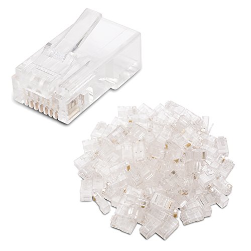 Product Cover Cable Matters (100-Pack Cat 6 RJ45 Modular Plugs for Large Diameter Cable