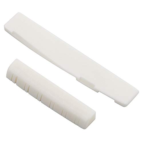 Product Cover Ivory Bone Slotted Saddle & Nut Acoustic Guitar Nut for 12 String Guitare
