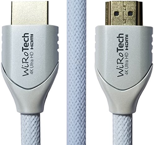 Product Cover WiRoTech HDMI Cable 4K Ultra HD with Braided Cable, HDMI 2.0 18Gbps, Supports 4K 60Hz, Chroma 4 4 4, Dolby Vision, HDR10, ARC, HDCP2.2 (3 Feet, White)