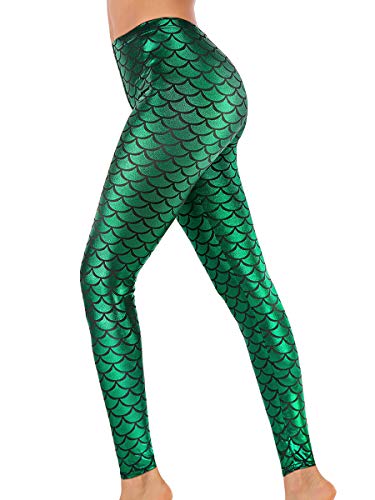 Product Cover Alaroo Halloween Shiny Fish Scale Mermaid Leggings for Women Pants S-4XL