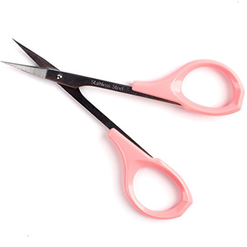 Product Cover EMILYSTORES 4 Inches Curved Craft Scissors For Eyebrow Eyelash Extensions Stainless Steel 1PC